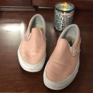 Vans pink slip on shoes